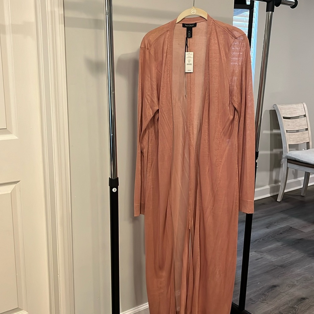 White House black market LS back slit Duster